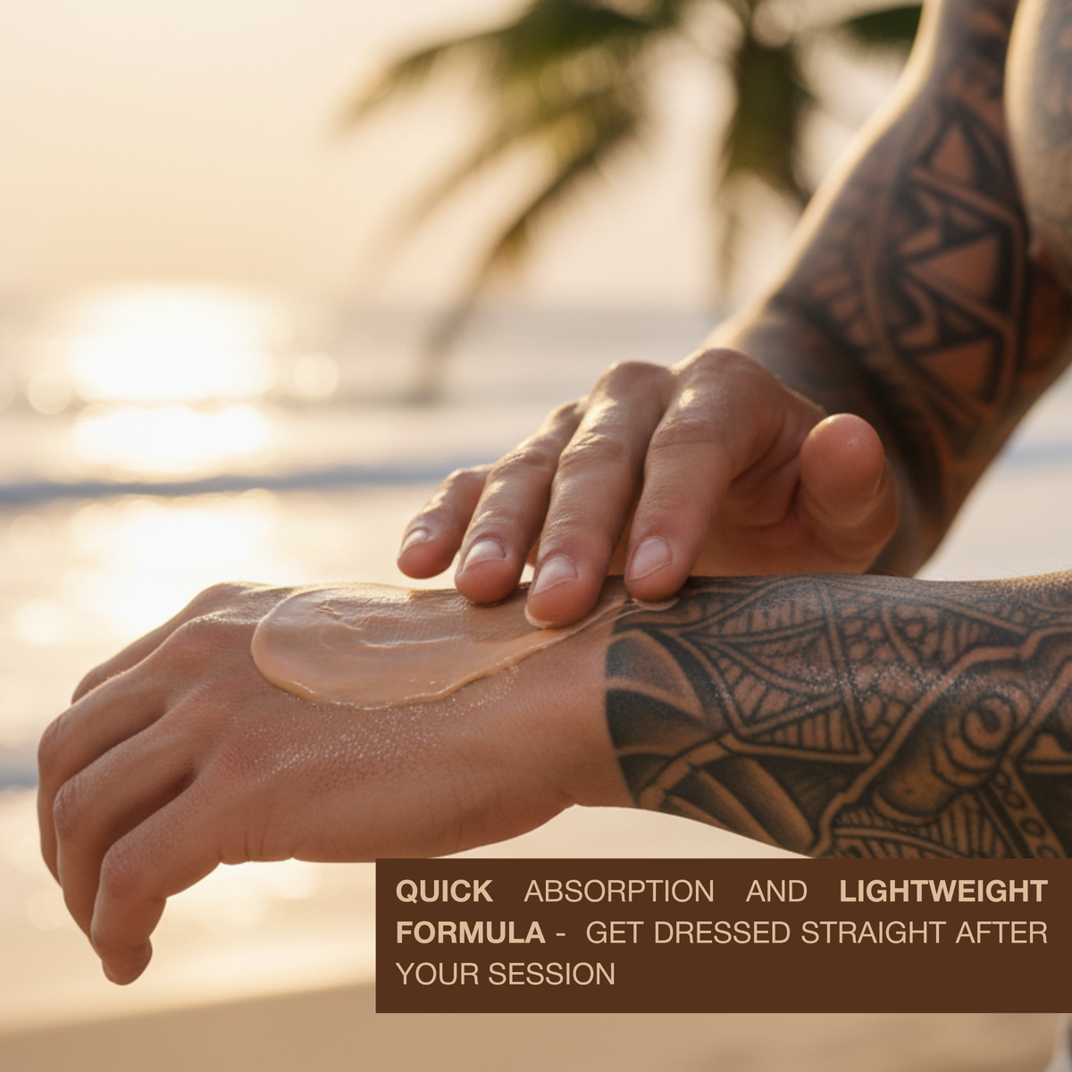 Tattoo Sunbed Cream with Bronzer – Dark Tan & Tattoo Care