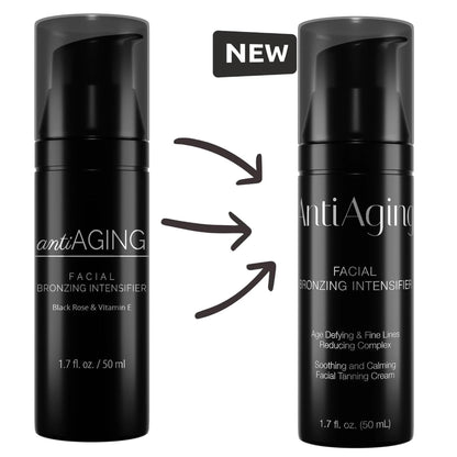 Verpackungsvergleich alt vs. neu von Onyx Anti-Aging Gesichtsbräuner