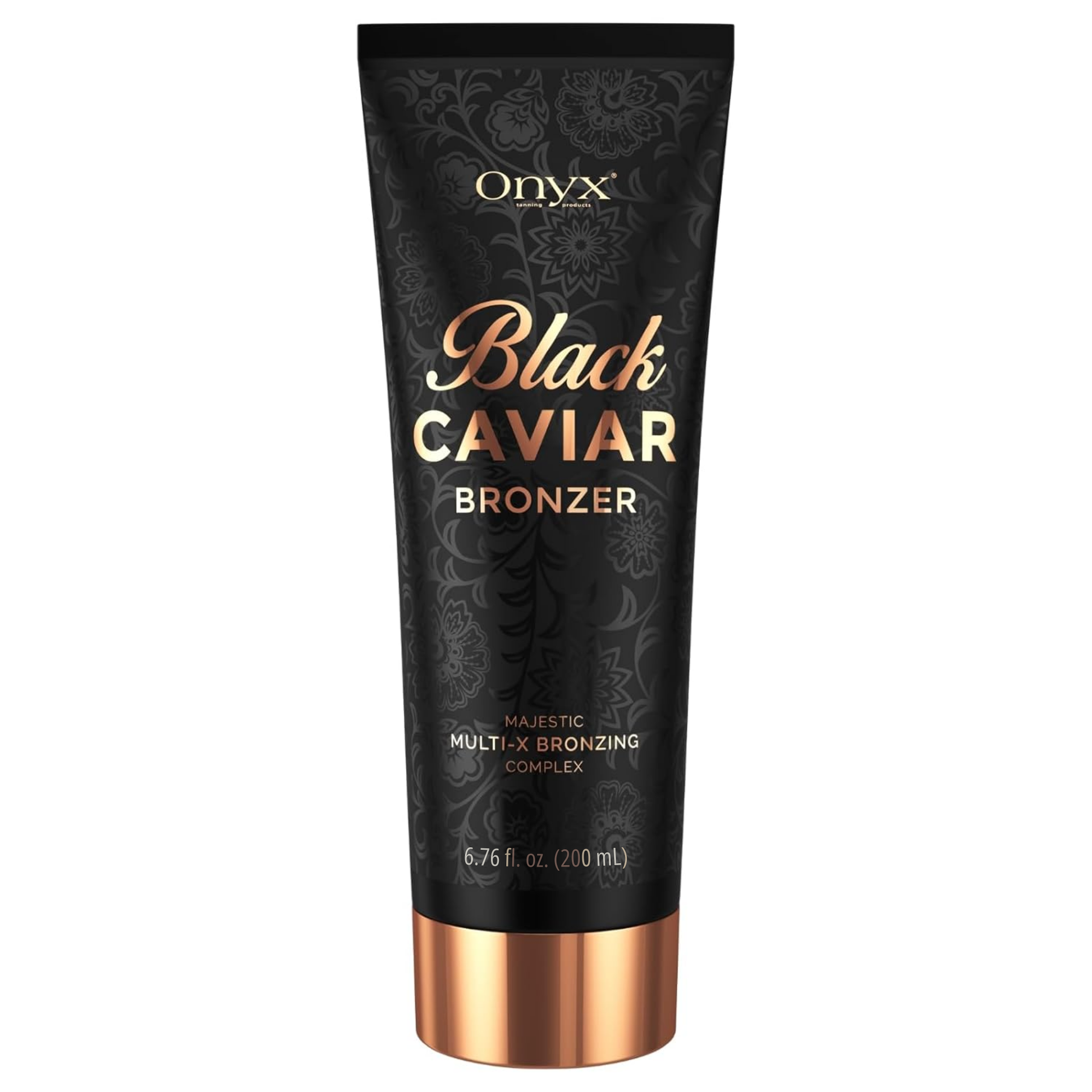 Onyx Black Caviar Bronzer product shot, a high-performance bronzing sunbed cream for a deep tan.