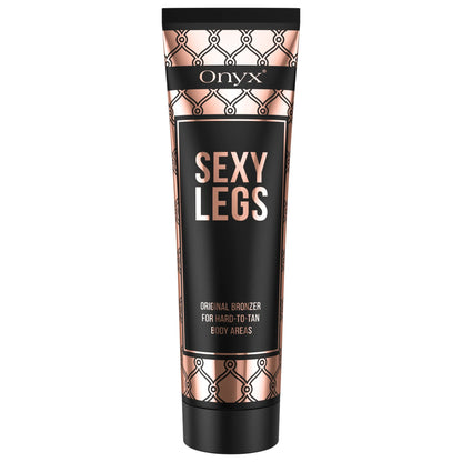 Onyx Sexy Legs bronzing cream tube standing upright on a white background