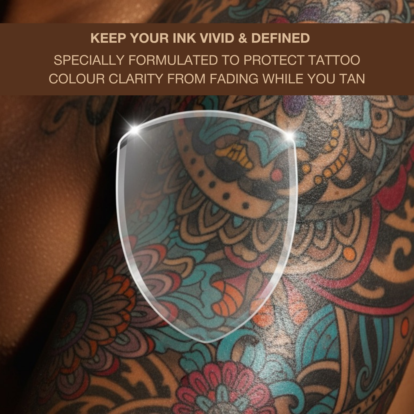 Tattoo Sunbed Cream with Bronzer – Dark Tan & Tattoo Care